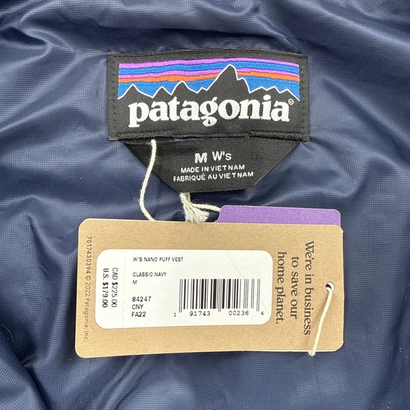 Patagonia Nano Puff Vest Womens Blue Style 84247 Vail Logo - Picture 2 of 6